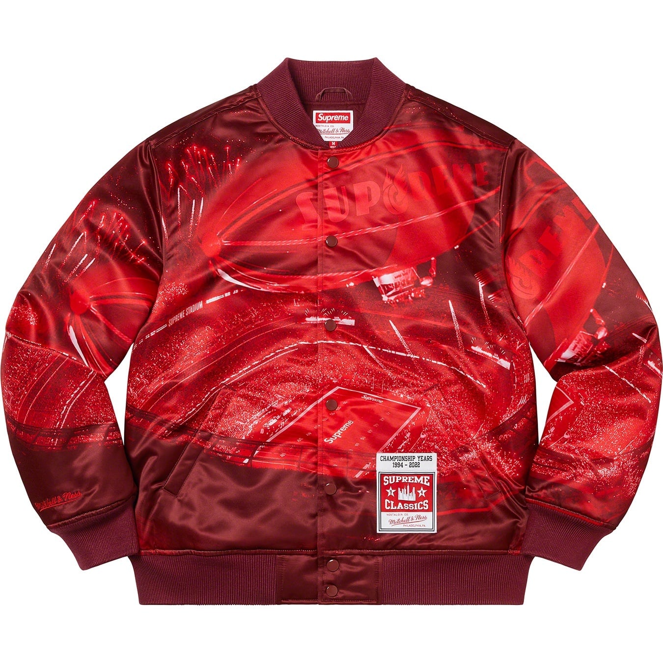 Supreme®/Mitchell & Ness® Stadium Satin Varsity Jacket view 12